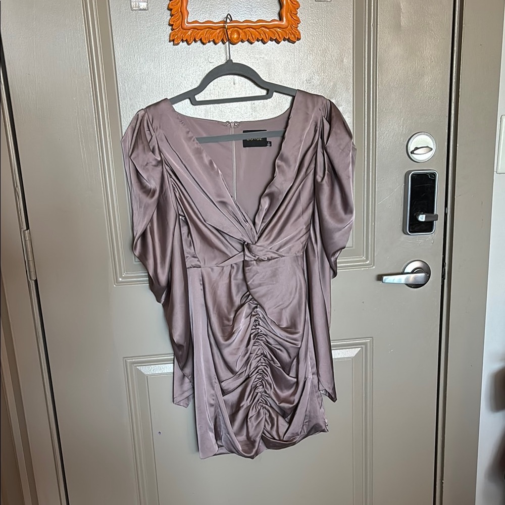 DO+BE Mauve Satin Ruched Dress